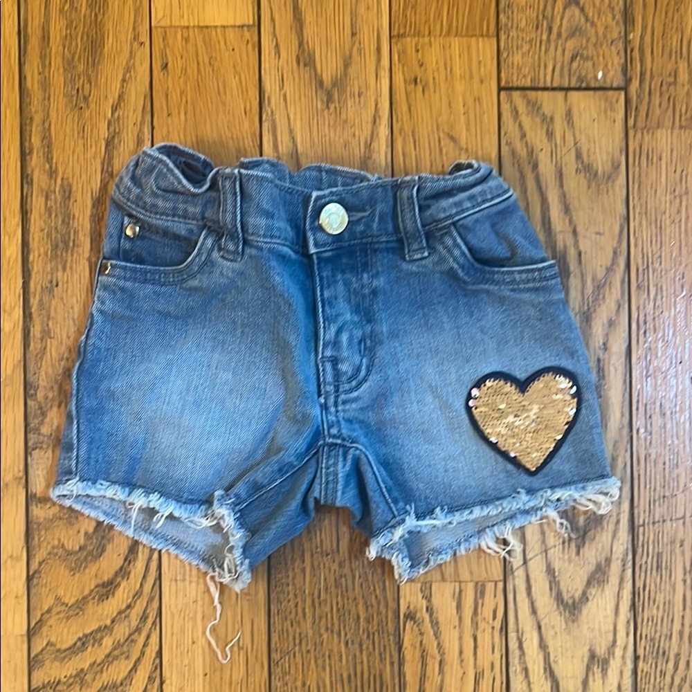 Carter's Blue and Gold Heart Patch Shorts